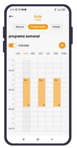 Programación inteligente y optimización del consumo El sistema incorpora funciones avanzadas que mejoran la eficiencia:  Programación semanal con hasta 6 franjas horarias Función OFF PEAK, ideal para aprovechar las horas de electricidad más barata Sistema de monitorización energética completa Control de funcionamiento optimizado Todo pensado para que disfrutes de agua caliente cuando la necesitas, gastando menos.